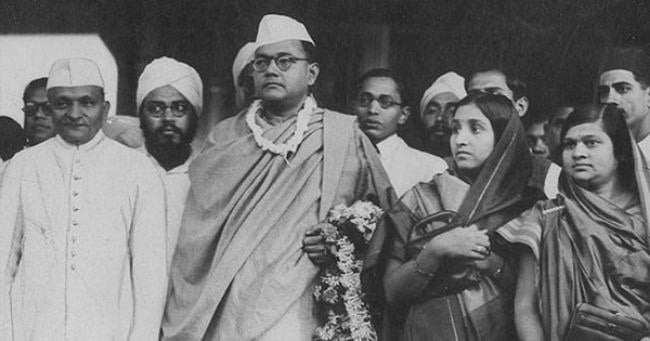 Portrait of Bose, a prominent figure in India's history, often referred to as "The God Father of India.