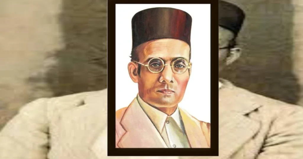 Savarkar-"Portrait of Vinayak Damodar Savarkar, the influential revolutionary who significantly impacted India's independence movement."